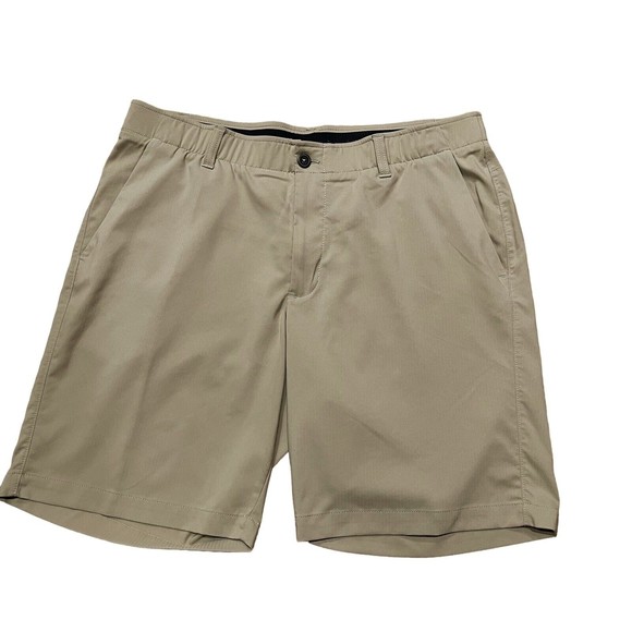Under Armour Other - Under Armour Mens Golf Shorts Size 38 Inseam 9” Beige Tan Flat Front Chino